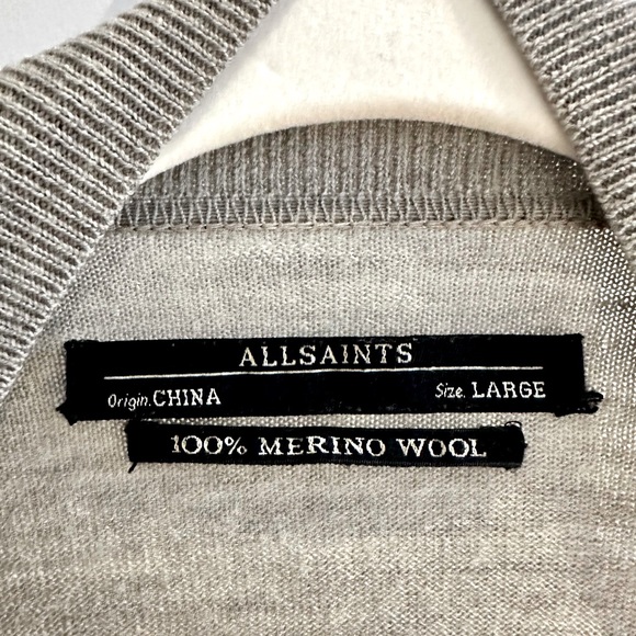All Saints Draped Open Front Sweater - Gray - Picture 3 of 4